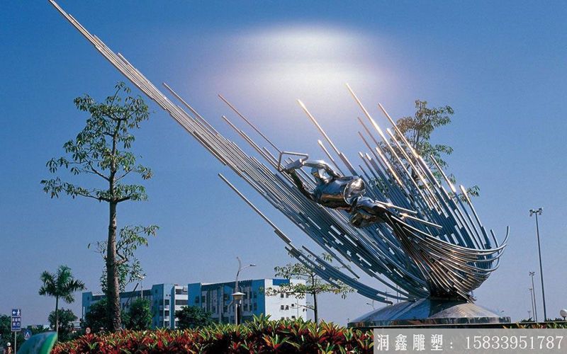 沖浪 不銹鋼雕塑