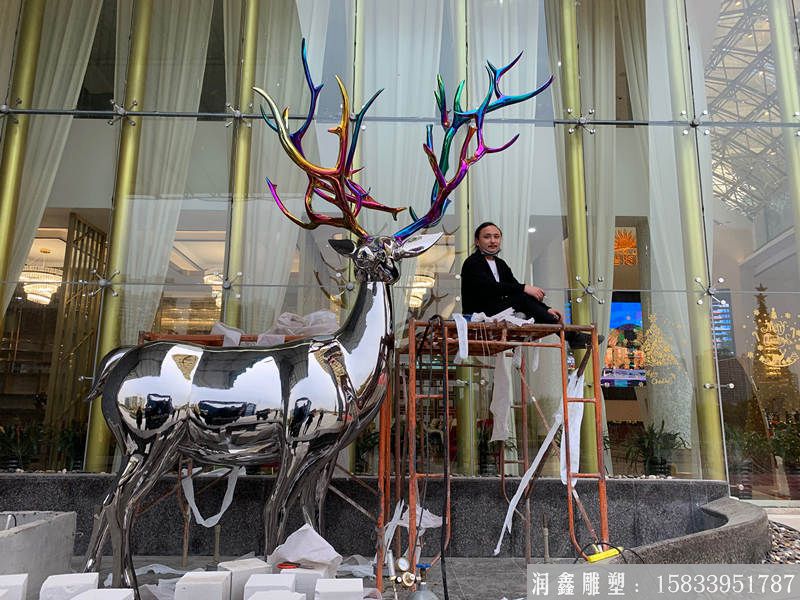 不銹鋼 鹿雕塑成品