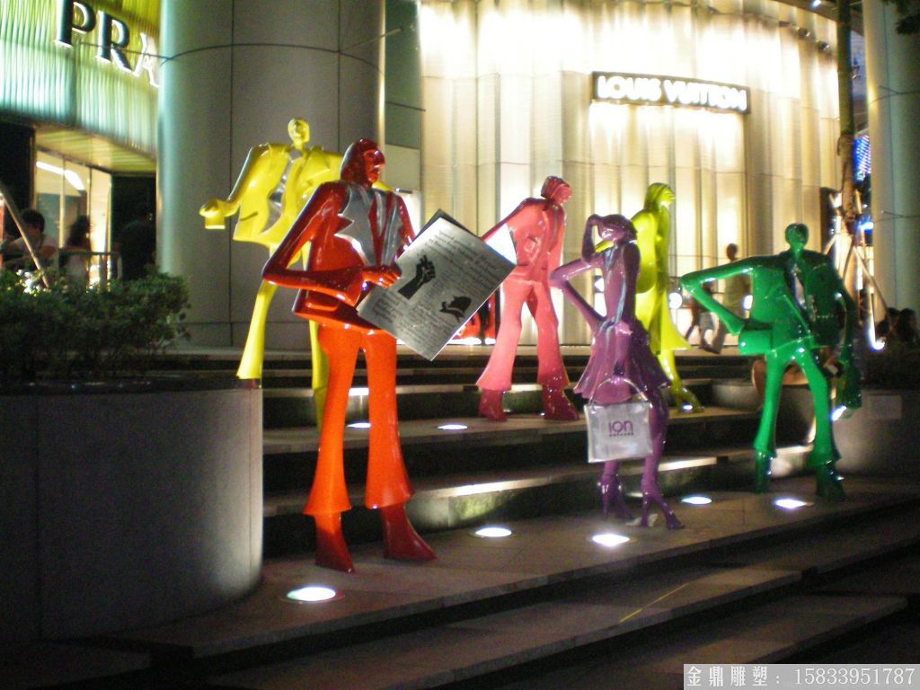 玻璃鋼看報紙人物雕塑廠家