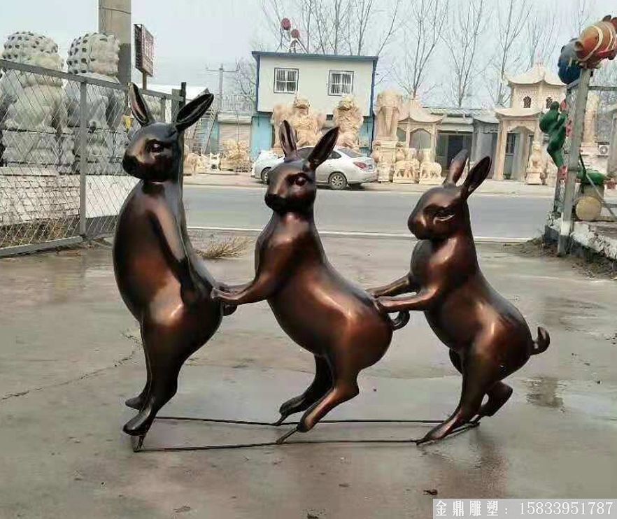 玻璃鋼兔子跳舞加工廠家 來(lái)圖定制