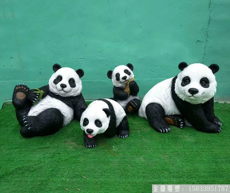熊貓雕塑卡通 熊貓雕塑來(lái)圖定制